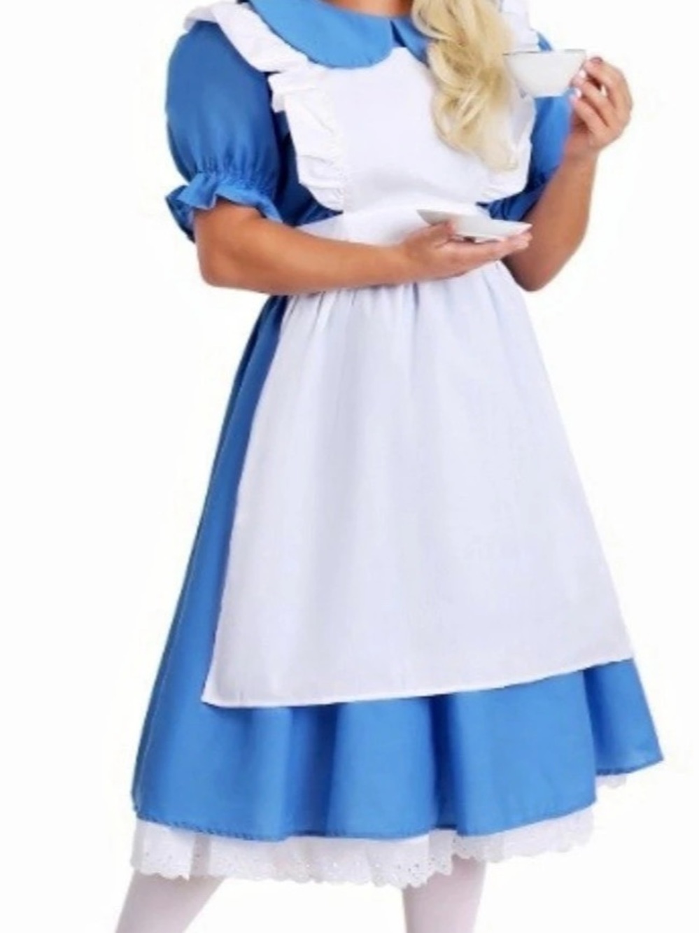 Adult Alice in Wonderland Costume Dress Blue & White